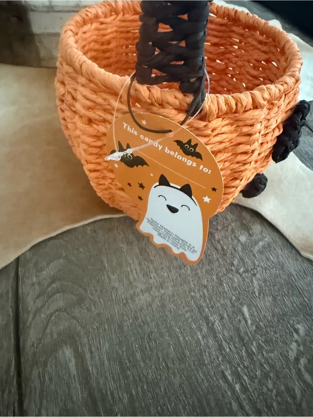 Brand NWT Handwoven Orange Pumpkin Basket